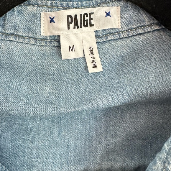 Paige Embroidered Denim Shirt Size Medium - Picture 3 of 7